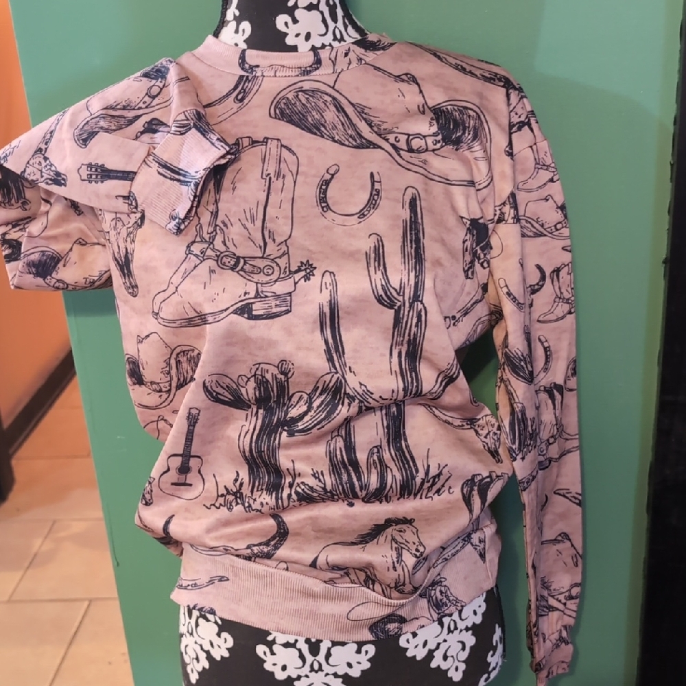 Western Print Sweatshirt